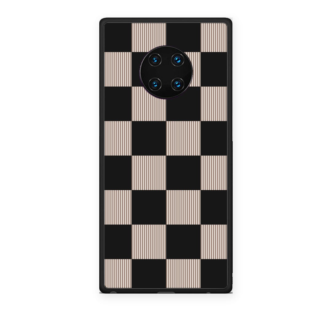 Θήκη Huawei Mate 30 Pro Black and Taupe Striped Checks από τη Smartfits με σχέδιο στο πίσω μέρος και μαύρο περίβλημα | Huawei Mate 30 Pro Black and Taupe Striped Checks case with colorful back and black bezels