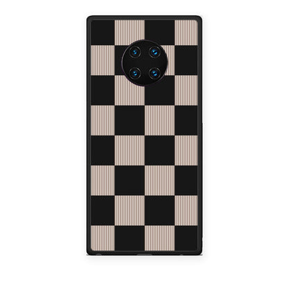 Θήκη Huawei Mate 30 Pro Black and Taupe Striped Checks από τη Smartfits με σχέδιο στο πίσω μέρος και μαύρο περίβλημα | Huawei Mate 30 Pro Black and Taupe Striped Checks case with colorful back and black bezels