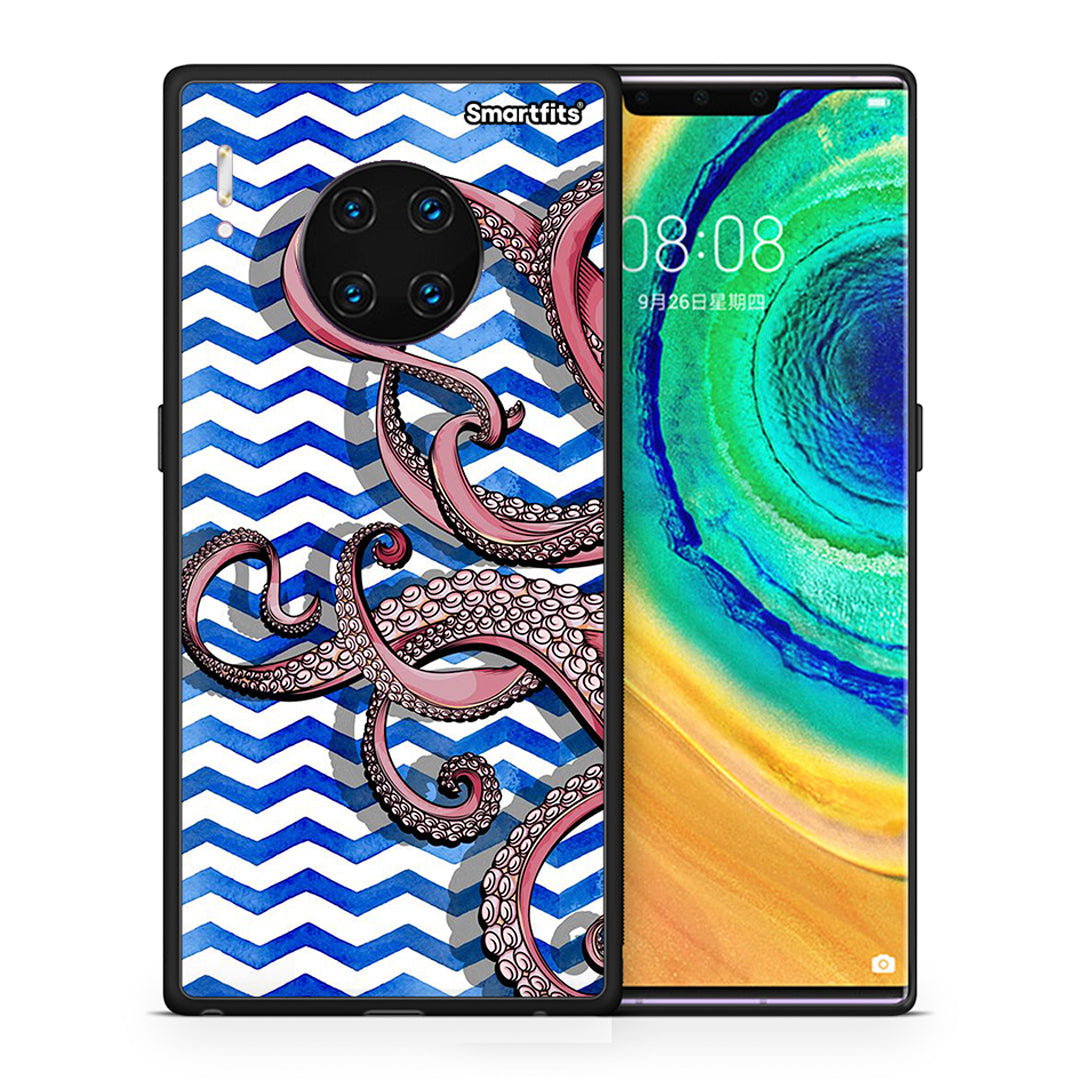 Θήκη Huawei Mate 30 Pro Chevron Devilfish από τη Smartfits με σχέδιο στο πίσω μέρος και μαύρο περίβλημα | Huawei Mate 30 Pro Chevron Devilfish case with colorful back and black bezels