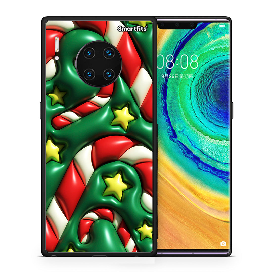 Θήκη Huawei Mate 30 Pro Christmas Bubbles από τη Smartfits με σχέδιο στο πίσω μέρος και μαύρο περίβλημα | Huawei Mate 30 Pro Christmas Bubbles case with colorful back and black bezels