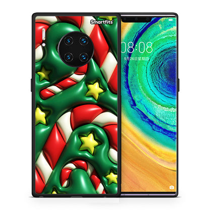 Θήκη Huawei Mate 30 Pro Christmas Bubbles από τη Smartfits με σχέδιο στο πίσω μέρος και μαύρο περίβλημα | Huawei Mate 30 Pro Christmas Bubbles case with colorful back and black bezels