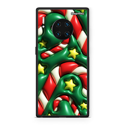 Huawei Mate 30 Pro Christmas Bubbles θήκη από τη Smartfits με σχέδιο στο πίσω μέρος και μαύρο περίβλημα | Smartphone case with colorful back and black bezels by Smartfits