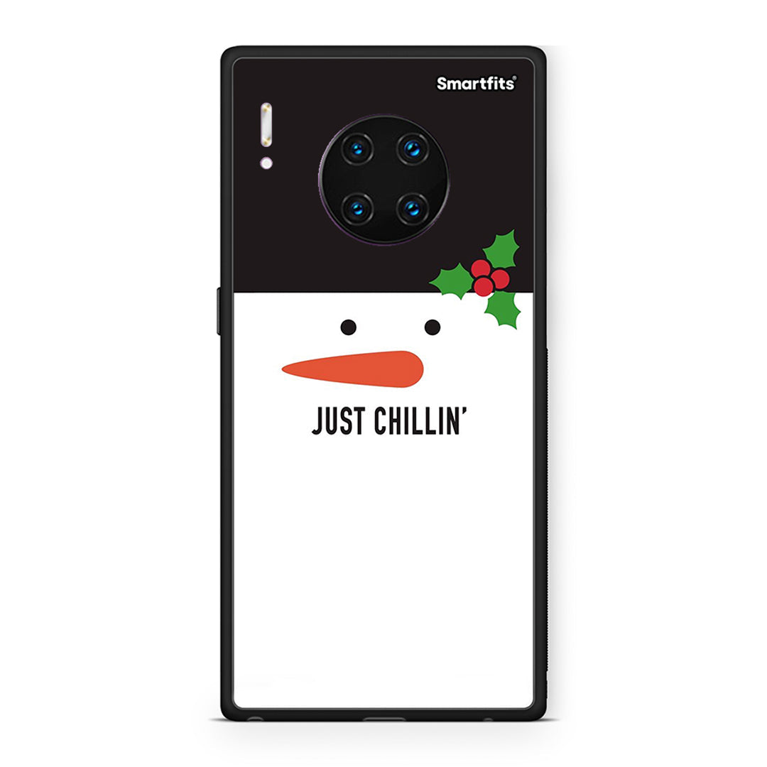 Huawei Mate 30 Pro Christmas Chillin θήκη από τη Smartfits με σχέδιο στο πίσω μέρος και μαύρο περίβλημα | Smartphone case with colorful back and black bezels by Smartfits