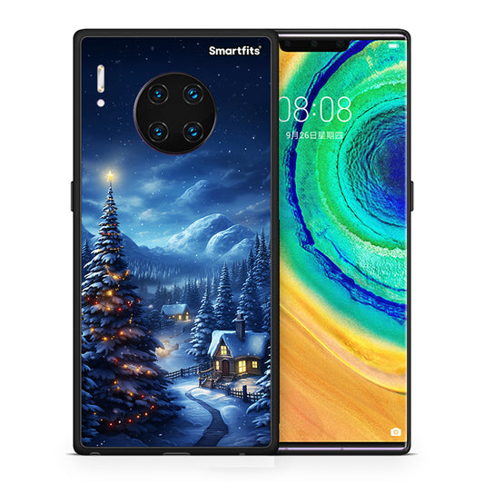 Θήκη Huawei Mate 30 Pro Christmas Scenery από τη Smartfits με σχέδιο στο πίσω μέρος και μαύρο περίβλημα | Huawei Mate 30 Pro Christmas Scenery case with colorful back and black bezels