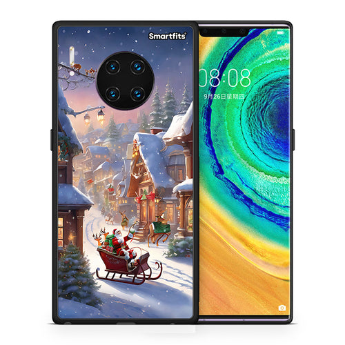 Θήκη Huawei Mate 30 Pro Christmas Snow από τη Smartfits με σχέδιο στο πίσω μέρος και μαύρο περίβλημα | Huawei Mate 30 Pro Christmas Snow case with colorful back and black bezels