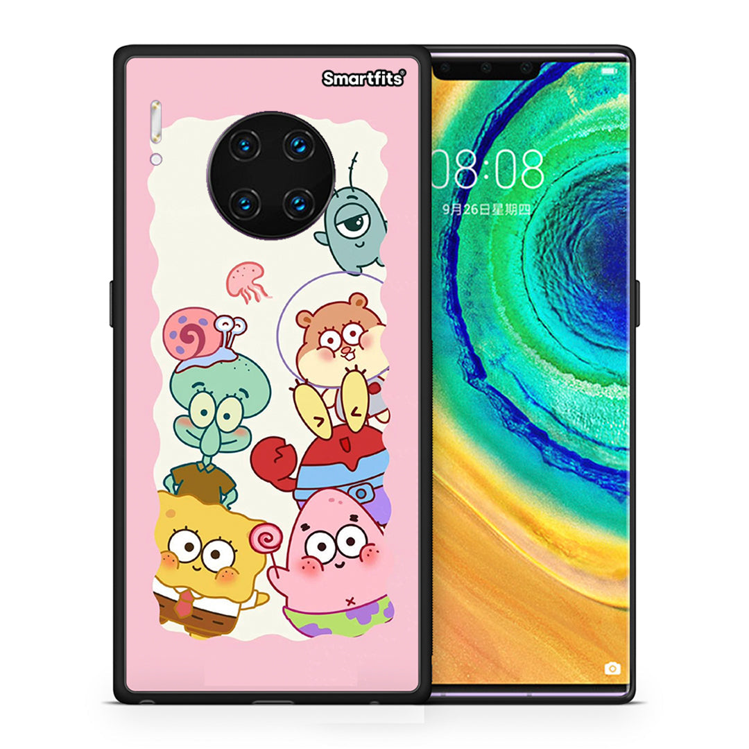Θήκη Huawei Mate 30 Pro Cute Companion από τη Smartfits με σχέδιο στο πίσω μέρος και μαύρο περίβλημα | Huawei Mate 30 Pro Cute Companion case with colorful back and black bezels