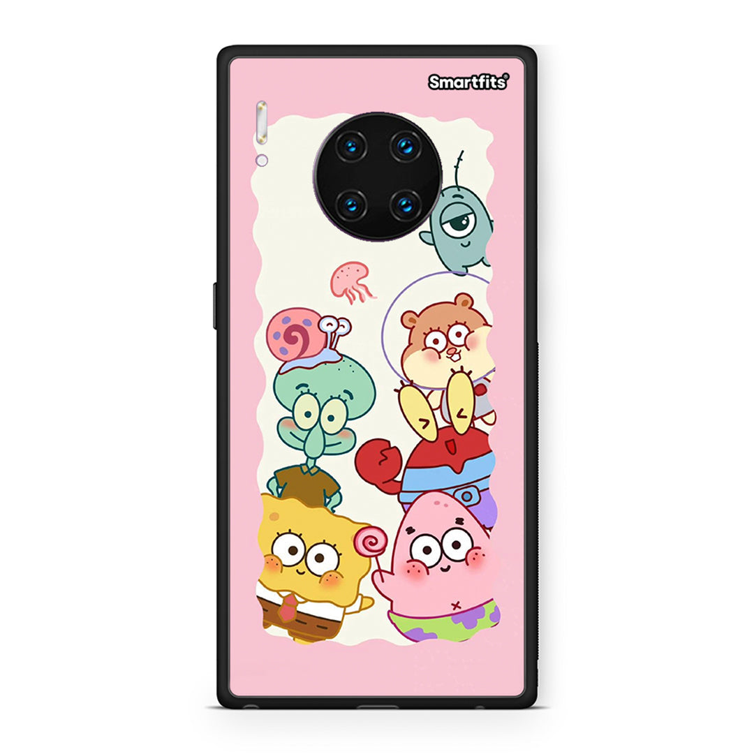 Huawei Mate 30 Pro Cute Companion θήκη από τη Smartfits με σχέδιο στο πίσω μέρος και μαύρο περίβλημα | Smartphone case with colorful back and black bezels by Smartfits