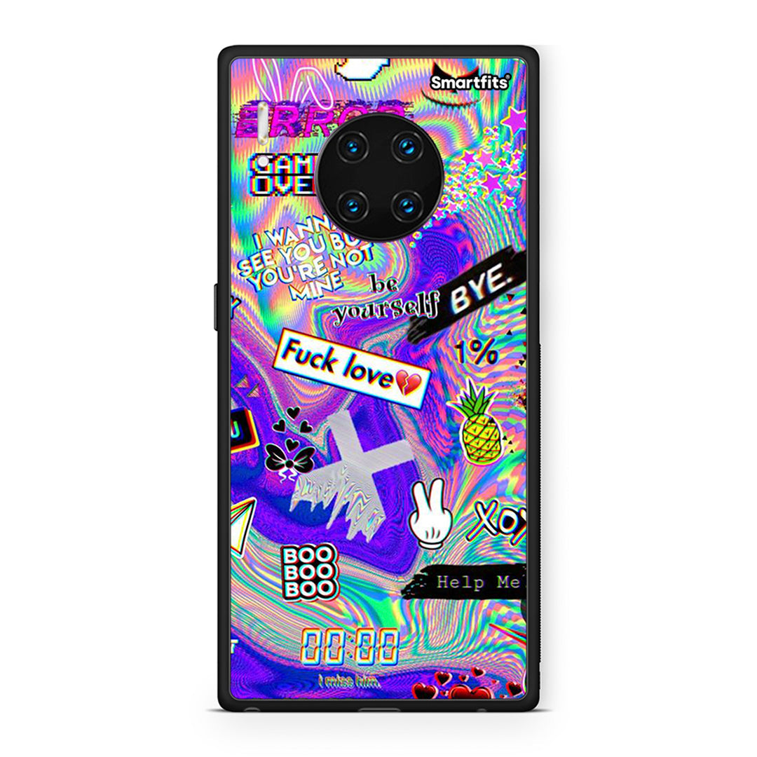 Huawei Mate 30 Pro Game Over θήκη από τη Smartfits με σχέδιο στο πίσω μέρος και μαύρο περίβλημα | Smartphone case with colorful back and black bezels by Smartfits