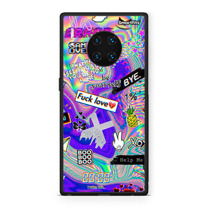 Huawei Mate 30 Pro Game Over θήκη από τη Smartfits με σχέδιο στο πίσω μέρος και μαύρο περίβλημα | Smartphone case with colorful back and black bezels by Smartfits