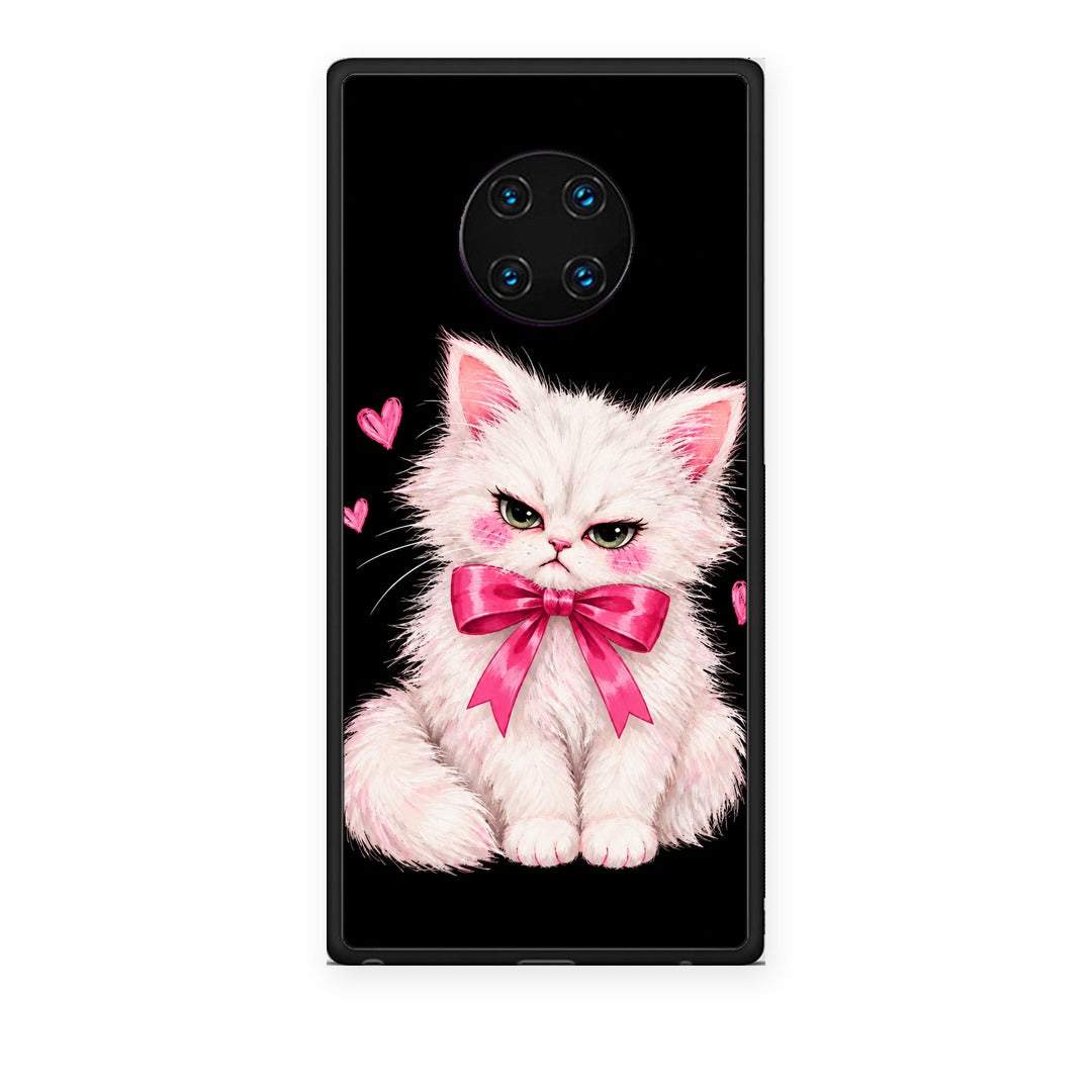 Θήκη Huawei Mate 30 Pro Grumpy Party Kitten on Black από τη Smartfits με σχέδιο στο πίσω μέρος και μαύρο περίβλημα | Huawei Mate 30 Pro Grumpy Party Kitten on Black case with colorful back and black bezels