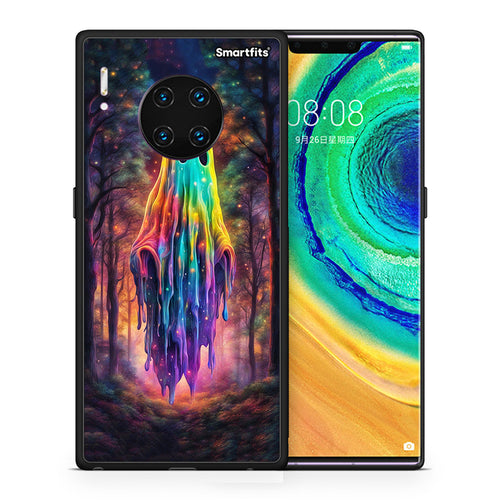 Θήκη Huawei Mate 30 Pro Halloween Ghost από τη Smartfits με σχέδιο στο πίσω μέρος και μαύρο περίβλημα | Huawei Mate 30 Pro Halloween Ghost case with colorful back and black bezels