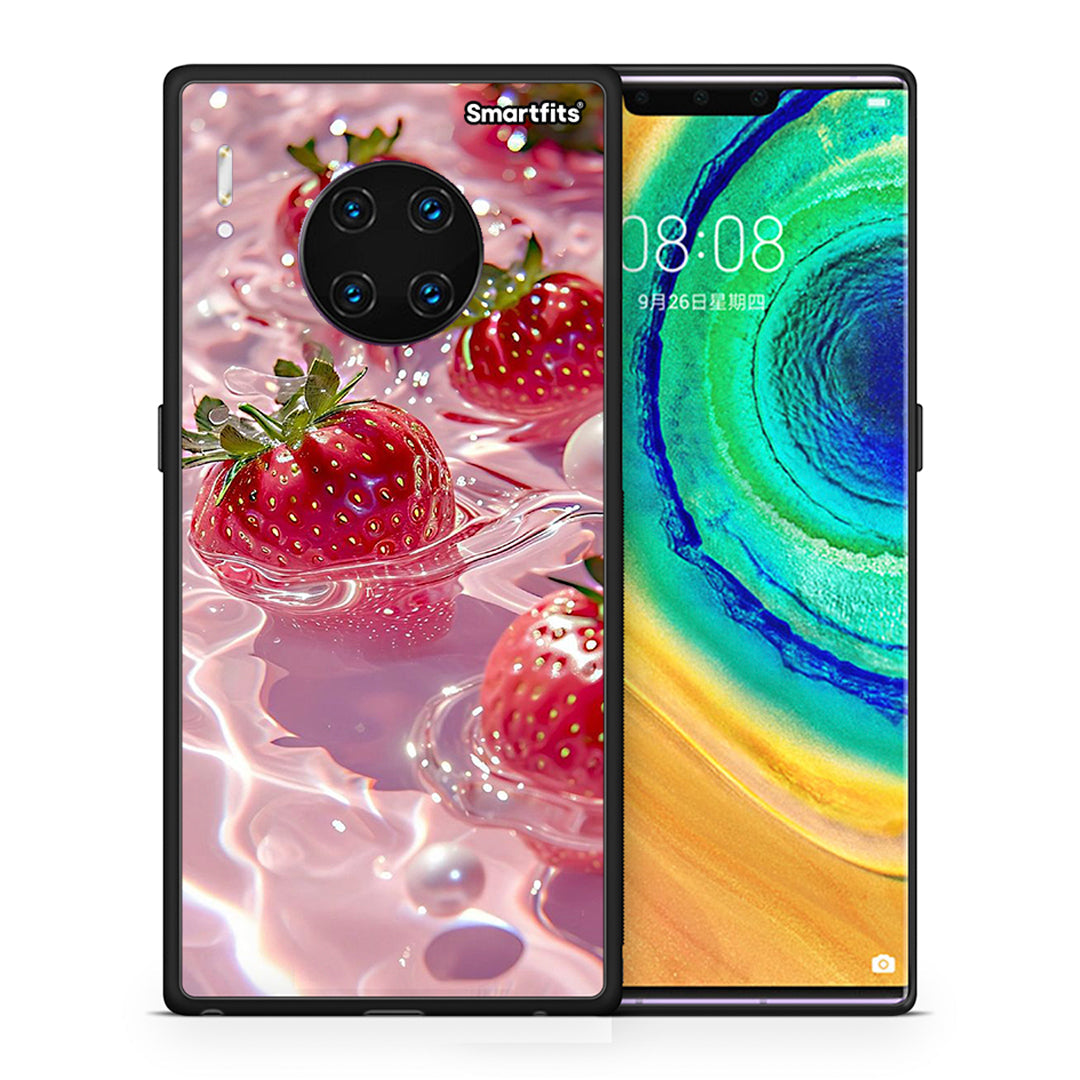 Θήκη Huawei Mate 30 Pro Juicy Strawberries από τη Smartfits με σχέδιο στο πίσω μέρος και μαύρο περίβλημα | Huawei Mate 30 Pro Juicy Strawberries case with colorful back and black bezels