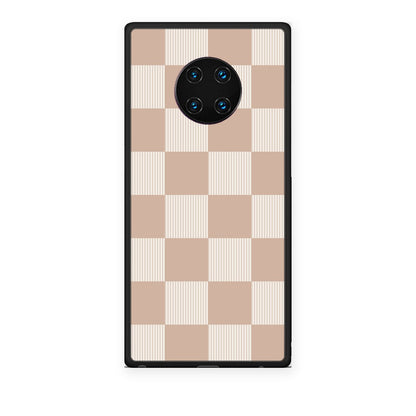 Θήκη Huawei Mate 30 Pro Latte and Cream Striped Checks από τη Smartfits με σχέδιο στο πίσω μέρος και μαύρο περίβλημα | Huawei Mate 30 Pro Latte and Cream Striped Checks case with colorful back and black bezels