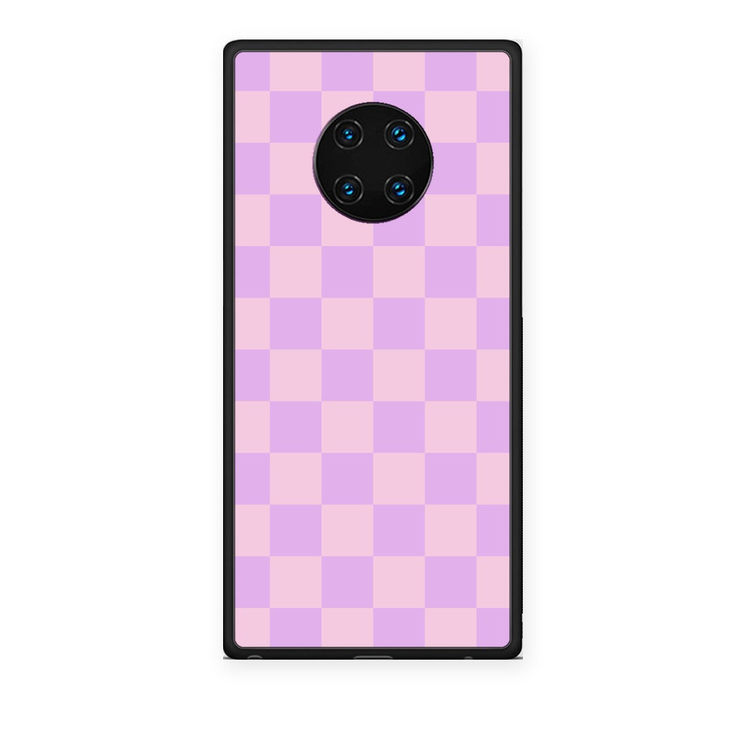 Θήκη Huawei Mate 30 Pro Lavender and Pink Checkerboard από τη Smartfits με σχέδιο στο πίσω μέρος και μαύρο περίβλημα | Huawei Mate 30 Pro Lavender and Pink Checkerboard case with colorful back and black bezels