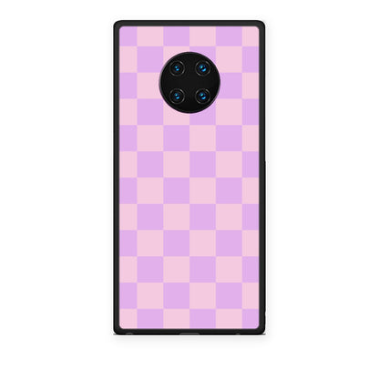 Θήκη Huawei Mate 30 Pro Lavender and Pink Checkerboard από τη Smartfits με σχέδιο στο πίσω μέρος και μαύρο περίβλημα | Huawei Mate 30 Pro Lavender and Pink Checkerboard case with colorful back and black bezels