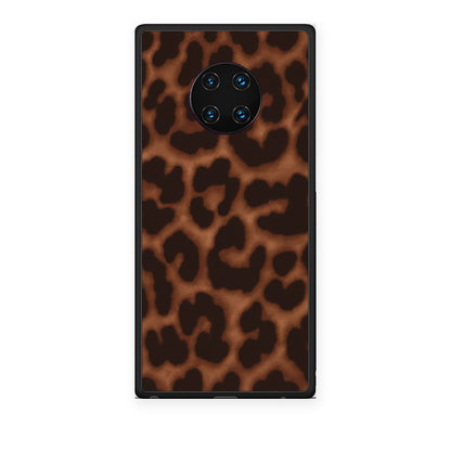 Θήκη Huawei Mate 30 Pro Leopard Print Dark Brown από τη Smartfits με σχέδιο στο πίσω μέρος και μαύρο περίβλημα | Huawei Mate 30 Pro Leopard Print Dark Brown case with colorful back and black bezels