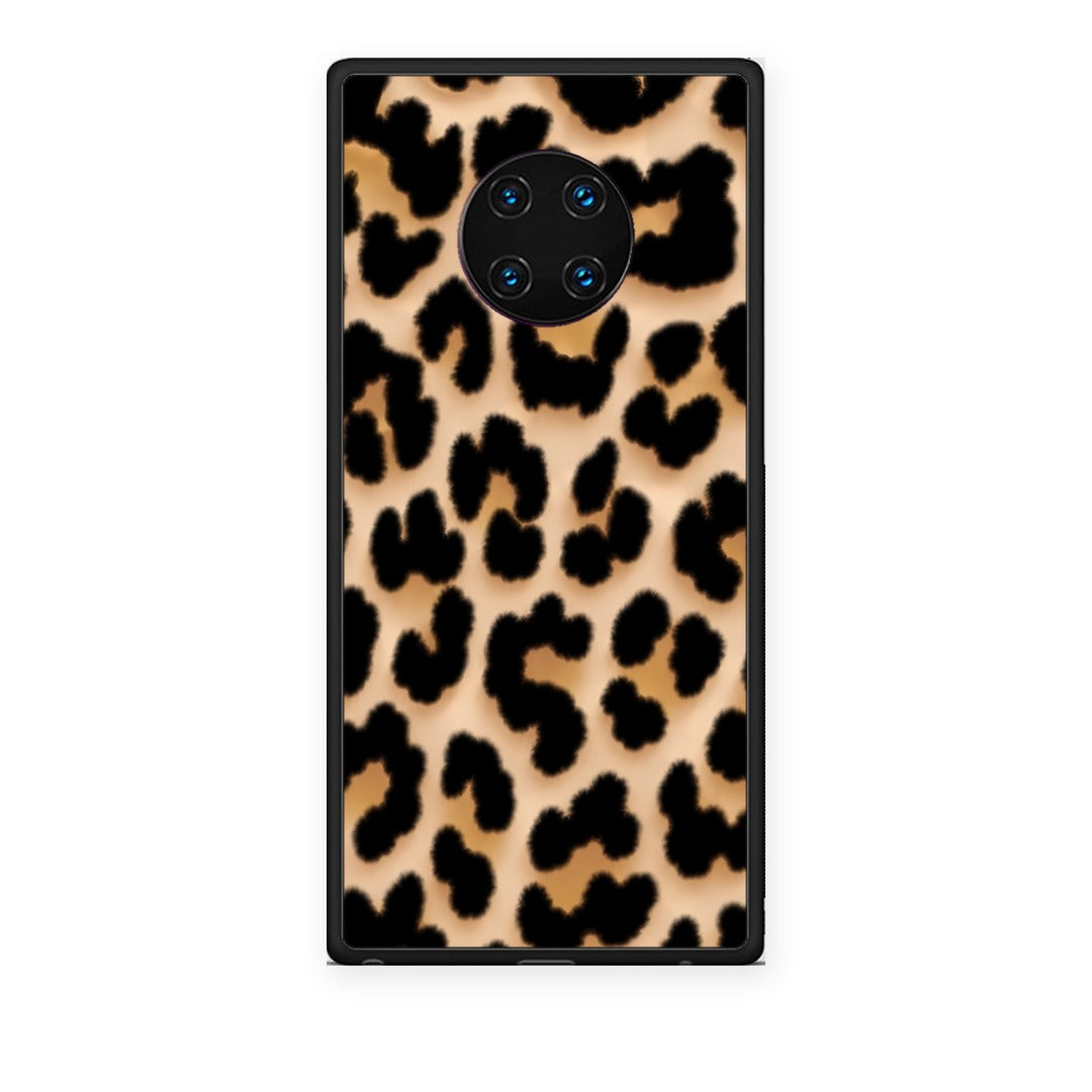 Θήκη Huawei Mate 30 Pro Leopard Print Tan Large από τη Smartfits με σχέδιο στο πίσω μέρος και μαύρο περίβλημα | Huawei Mate 30 Pro Leopard Print Tan Large case with colorful back and black bezels