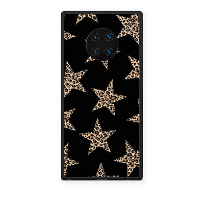 Θήκη Huawei Mate 30 Pro Leopard Stars on Black από τη Smartfits με σχέδιο στο πίσω μέρος και μαύρο περίβλημα | Huawei Mate 30 Pro Leopard Stars on Black case with colorful back and black bezels