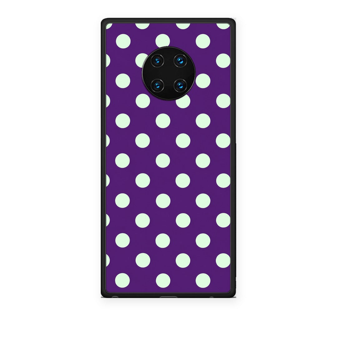 Θήκη Huawei Mate 30 Pro Mint Polka Dots on Purple από τη Smartfits με σχέδιο στο πίσω μέρος και μαύρο περίβλημα | Huawei Mate 30 Pro Mint Polka Dots on Purple case with colorful back and black bezels