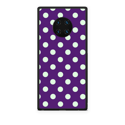 Θήκη Huawei Mate 30 Pro Mint Polka Dots on Purple από τη Smartfits με σχέδιο στο πίσω μέρος και μαύρο περίβλημα | Huawei Mate 30 Pro Mint Polka Dots on Purple case with colorful back and black bezels