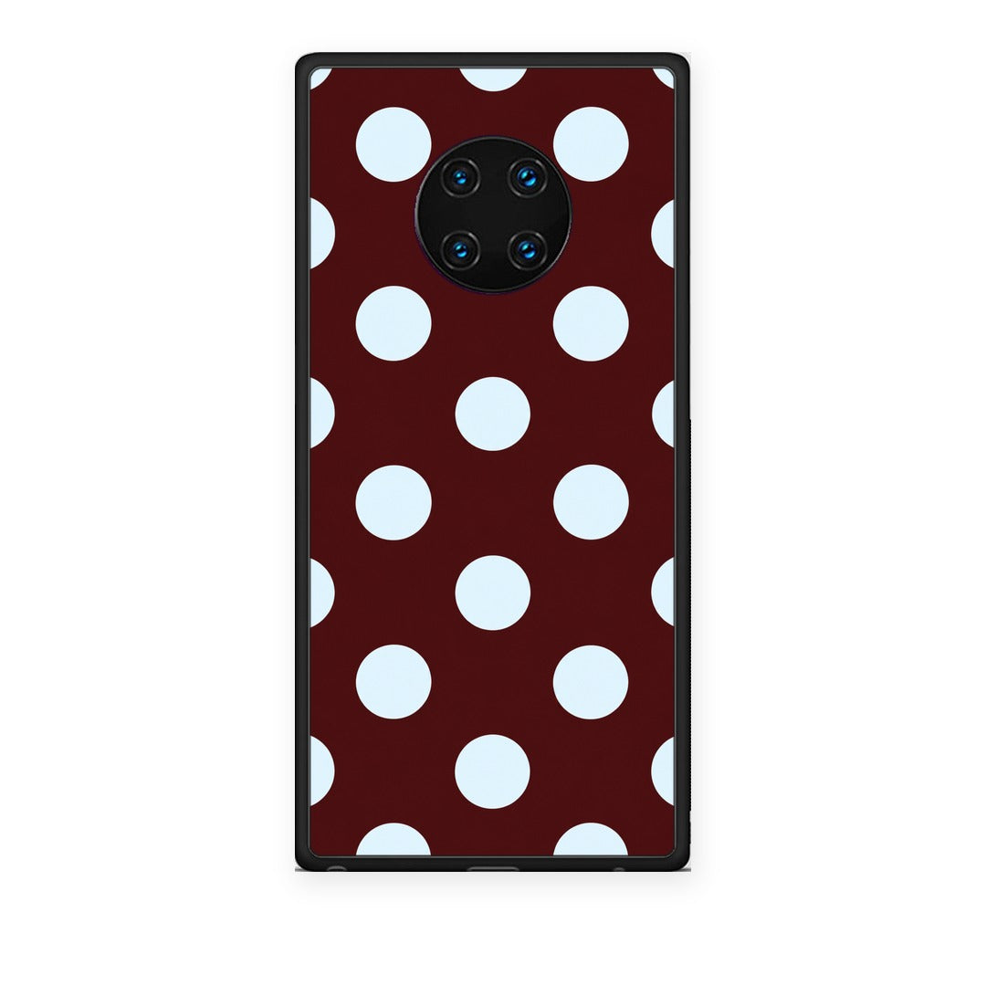 Θήκη Huawei Mate 30 Pro Pale Blue Large Polka Dots on Burgundy από τη Smartfits με σχέδιο στο πίσω μέρος και μαύρο περίβλημα | Huawei Mate 30 Pro Pale Blue Large Polka Dots on Burgundy case with colorful back and black bezels