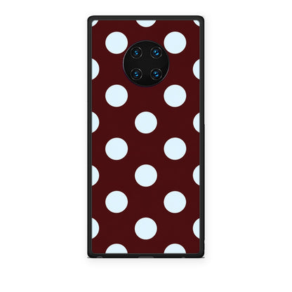 Θήκη Huawei Mate 30 Pro Pale Blue Large Polka Dots on Burgundy από τη Smartfits με σχέδιο στο πίσω μέρος και μαύρο περίβλημα | Huawei Mate 30 Pro Pale Blue Large Polka Dots on Burgundy case with colorful back and black bezels