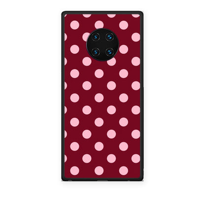 Θήκη Huawei Mate 30 Pro Pink Polka Dots on Burgundy από τη Smartfits με σχέδιο στο πίσω μέρος και μαύρο περίβλημα | Huawei Mate 30 Pro Pink Polka Dots on Burgundy case with colorful back and black bezels