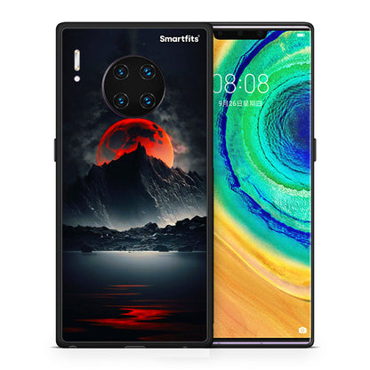 Θήκη Huawei Mate 30 Pro Red Full Moon από τη Smartfits με σχέδιο στο πίσω μέρος και μαύρο περίβλημα | Huawei Mate 30 Pro Red Full Moon case with colorful back and black bezels
