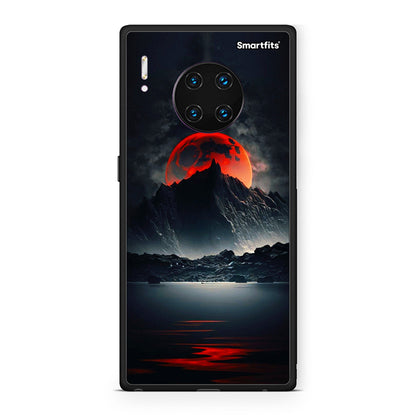 Huawei Mate 30 Pro Red Full Moon θήκη από τη Smartfits με σχέδιο στο πίσω μέρος και μαύρο περίβλημα | Smartphone case with colorful back and black bezels by Smartfits