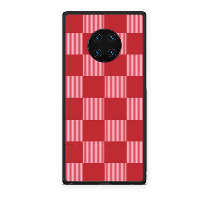 Θήκη Huawei Mate 30 Pro Red and Pink Striped Checks από τη Smartfits με σχέδιο στο πίσω μέρος και μαύρο περίβλημα | Huawei Mate 30 Pro Red and Pink Striped Checks case with colorful back and black bezels