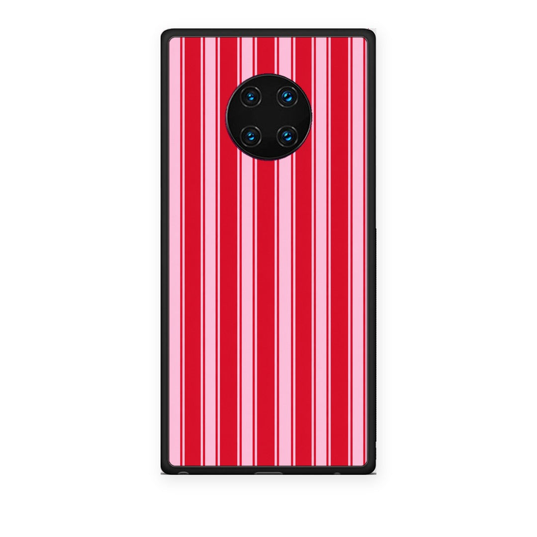 Θήκη Huawei Mate 30 Pro Red and Pink Vertical Pinstripes από τη Smartfits με σχέδιο στο πίσω μέρος και μαύρο περίβλημα | Huawei Mate 30 Pro Red and Pink Vertical Pinstripes case with colorful back and black bezels