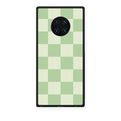 Θήκη Huawei Mate 30 Pro Sage and Cream Striped Checks από τη Smartfits με σχέδιο στο πίσω μέρος και μαύρο περίβλημα | Huawei Mate 30 Pro Sage and Cream Striped Checks case with colorful back and black bezels
