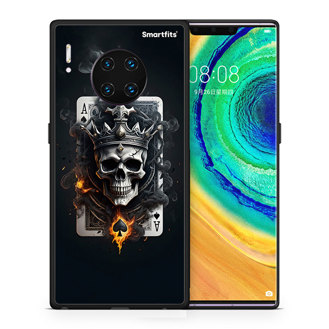 Θήκη Huawei Mate 30 Pro Skull King Ace από τη Smartfits με σχέδιο στο πίσω μέρος και μαύρο περίβλημα | Huawei Mate 30 Pro Skull King Ace case with colorful back and black bezels