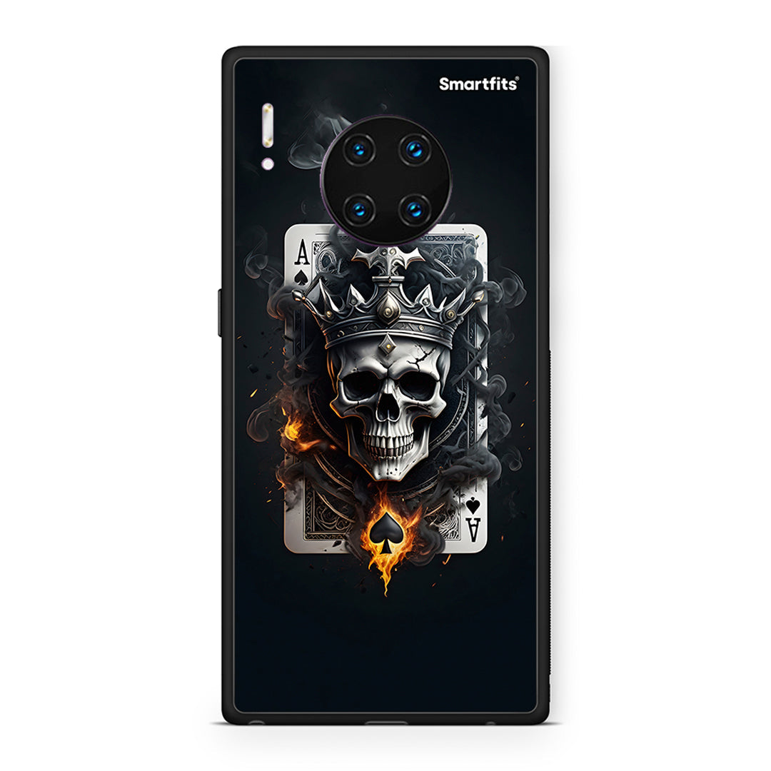 Huawei Mate 30 Pro Skull King Ace θήκη από τη Smartfits με σχέδιο στο πίσω μέρος και μαύρο περίβλημα | Smartphone case with colorful back and black bezels by Smartfits