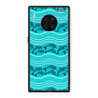 Thumbnail for Huawei Mate 30 Pro Swimming Dolphins θήκη από τη Smartfits με σχέδιο στο πίσω μέρος και μαύρο περίβλημα | Smartphone case with colorful back and black bezels by Smartfits