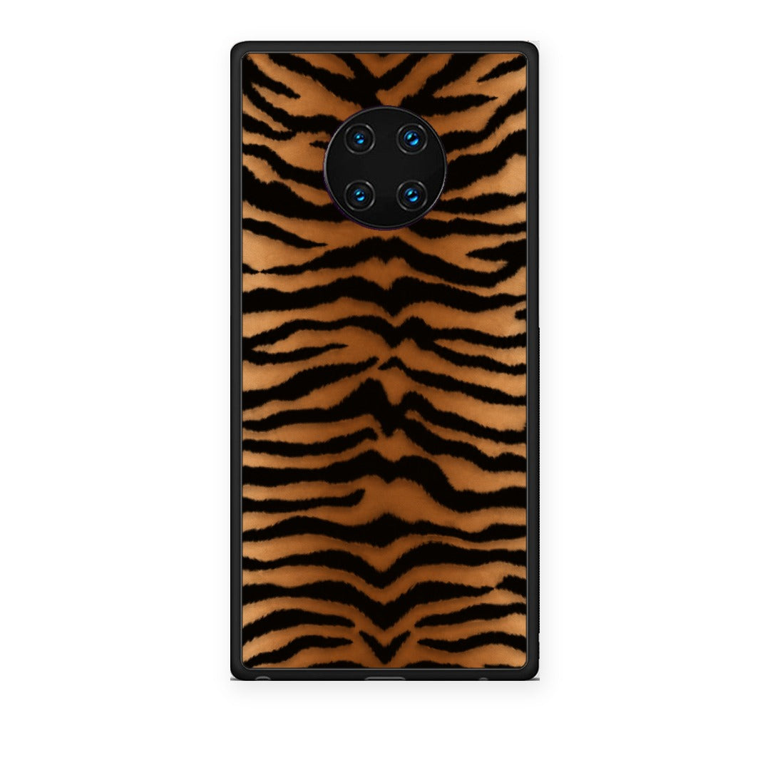 Θήκη Huawei Mate 30 Pro Tiger Print Orange and Black από τη Smartfits με σχέδιο στο πίσω μέρος και μαύρο περίβλημα | Huawei Mate 30 Pro Tiger Print Orange and Black case with colorful back and black bezels