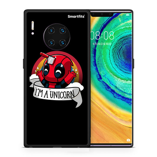 Θήκη Huawei Mate 30 Pro Unicorn Deadpool από τη Smartfits με σχέδιο στο πίσω μέρος και μαύρο περίβλημα | Huawei Mate 30 Pro Unicorn Deadpool case with colorful back and black bezels