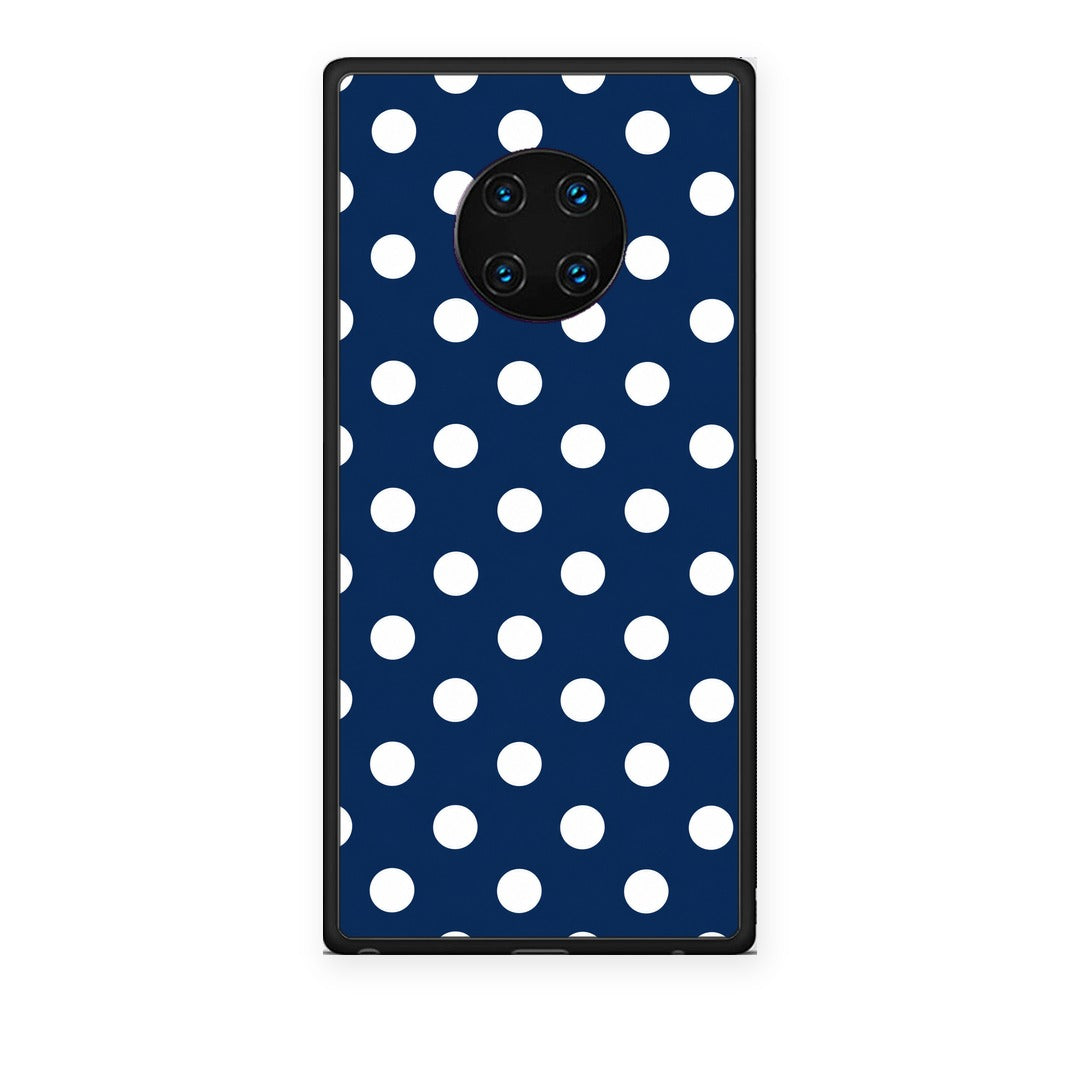 Θήκη Huawei Mate 30 Pro White Large Polka Dots on Navy από τη Smartfits με σχέδιο στο πίσω μέρος και μαύρο περίβλημα | Huawei Mate 30 Pro White Large Polka Dots on Navy case with colorful back and black bezels