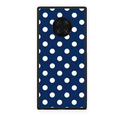 Θήκη Huawei Mate 30 Pro White Large Polka Dots on Navy από τη Smartfits με σχέδιο στο πίσω μέρος και μαύρο περίβλημα | Huawei Mate 30 Pro White Large Polka Dots on Navy case with colorful back and black bezels