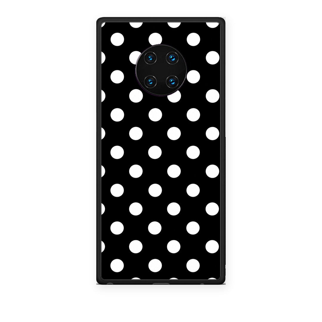 Θήκη Huawei Mate 30 Pro White Polka Dots on Black από τη Smartfits με σχέδιο στο πίσω μέρος και μαύρο περίβλημα | Huawei Mate 30 Pro White Polka Dots on Black case with colorful back and black bezels