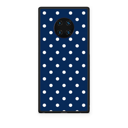 Θήκη Huawei Mate 30 Pro White Small Polka Dots on Navy από τη Smartfits με σχέδιο στο πίσω μέρος και μαύρο περίβλημα | Huawei Mate 30 Pro White Small Polka Dots on Navy case with colorful back and black bezels