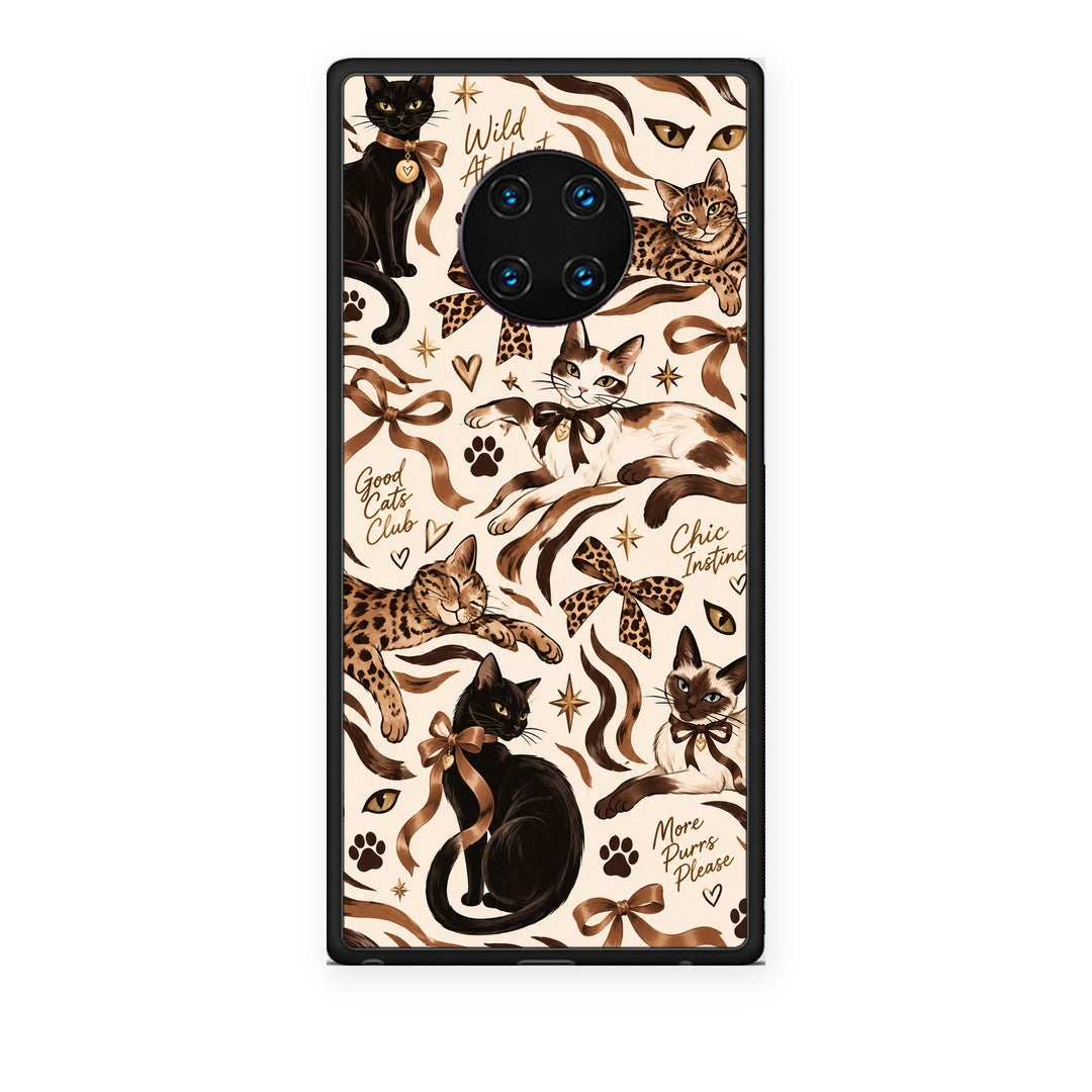 Θήκη Huawei Mate 30 Pro Wild Cats and Animal Print Collage από τη Smartfits με σχέδιο στο πίσω μέρος και μαύρο περίβλημα | Huawei Mate 30 Pro Wild Cats and Animal Print Collage case with colorful back and black bezels