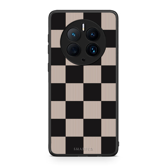 Θήκη Huawei Mate 50 Pro Black and Taupe Striped Checks από τη Smartfits με σχέδιο στο πίσω μέρος και μαύρο περίβλημα | Huawei Mate 50 Pro Black and Taupe Striped Checks case with colorful back and black bezels