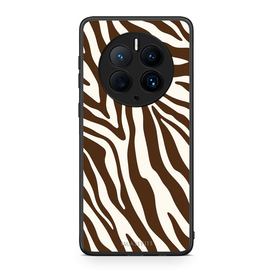 Θήκη Huawei Mate 50 Pro Brown and Cream Zebra Stripes από τη Smartfits με σχέδιο στο πίσω μέρος και μαύρο περίβλημα | Huawei Mate 50 Pro Brown and Cream Zebra Stripes case with colorful back and black bezels