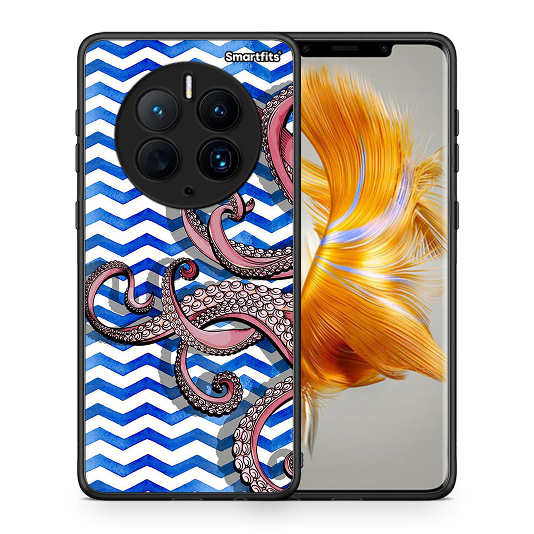 Θήκη Huawei Mate 50 Pro Chevron Devilfish από τη Smartfits με σχέδιο στο πίσω μέρος και μαύρο περίβλημα | Huawei Mate 50 Pro Chevron Devilfish Case with Colorful Back and Black Bezels