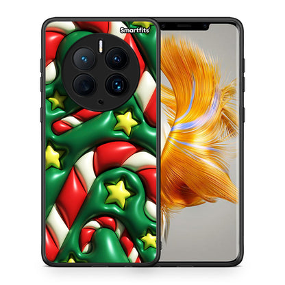 Θήκη Huawei Mate 50 Pro Christmas Bubbles από τη Smartfits με σχέδιο στο πίσω μέρος και μαύρο περίβλημα | Huawei Mate 50 Pro Christmas Bubbles Case with Colorful Back and Black Bezels