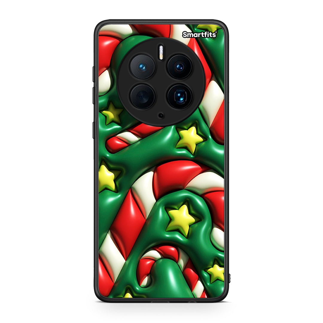 Θήκη Huawei Mate 50 Pro Christmas Bubbles από τη Smartfits με σχέδιο στο πίσω μέρος και μαύρο περίβλημα | Huawei Mate 50 Pro Christmas Bubbles Case with Colorful Back and Black Bezels