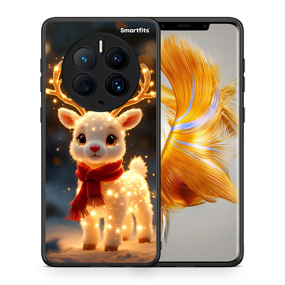 Θήκη Huawei Mate 50 Pro Christmas Cutie από τη Smartfits με σχέδιο στο πίσω μέρος και μαύρο περίβλημα | Huawei Mate 50 Pro Christmas Cutie Case with Colorful Back and Black Bezels