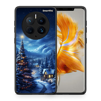 Θήκη Huawei Mate 50 Pro Christmas Scenery από τη Smartfits με σχέδιο στο πίσω μέρος και μαύρο περίβλημα | Huawei Mate 50 Pro Christmas Scenery Case with Colorful Back and Black Bezels
