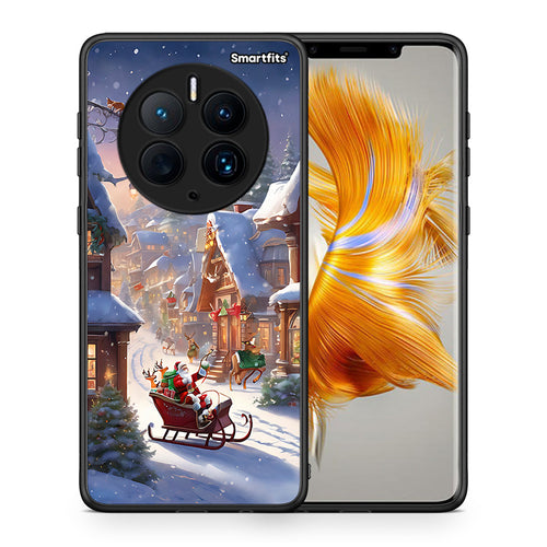 Θήκη Huawei Mate 50 Pro Christmas Snow από τη Smartfits με σχέδιο στο πίσω μέρος και μαύρο περίβλημα | Huawei Mate 50 Pro Christmas Snow Case with Colorful Back and Black Bezels